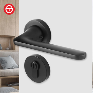 Oem Tùy Chỉnh Màu Đen Kẽm Hợp Kim Chia Cửa Đòn Bẩy Xử Lý Hiện Đại Thiết Kế Đơn Giản Cho Nhập Đối Với Nhà Căn Hộ Phòng Ngủ Biệt Thự Khách Sạn - Product Image 1