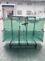 Verre trempé ultra-transparent sur mesure pour cloisons de bureaux et murs de salle de bain d'hôtel