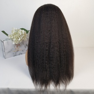 Perruque Lace Front HD Highknight <span class=keywords><strong>Kinky</strong></span> Edges avec Ligne de Cheveux Naturelle, Cheveux Humains Raides <span class=keywords><strong>Kinky</strong></span> avec Bords Bouclés et Baby Hair, Fermeture en Dentelle - Product Image 4