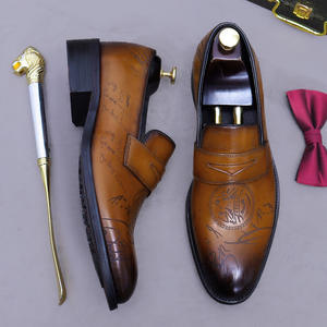 High-quality British-style Oxfords Men's Business Casual Leather <b>Shoes</b> Evergreen Design Genuine Leather Upper Lace-up Closure - Product Image 5