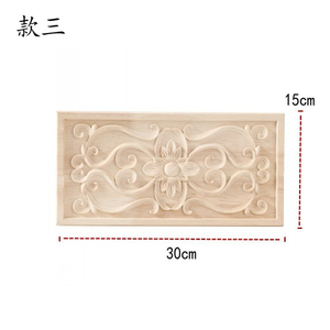 Mobili per la casa decorazione in <span class=keywords><strong>legno</strong></span> intaglio fiore non verniciato naturale intagliato Onlay <span class=keywords><strong>Applique</strong></span> per porte pareti ornamentali - Product Image 3