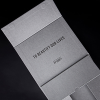Boîtes d'emballage pour vêtements en carton ondulé laminé mat imprimé sur mesure, noir et or, avec estampage à chaud, pliables, avec couvercle magnétique