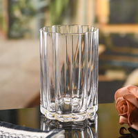 Verres à eau et à café glacé en cristal côtelé rétro sans plomb, idéaux pour la maison, les bars, les restaurants et les fêtes - Vente en gros