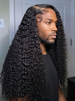 Perruque de cheveux naturels vietnamiens bruts de 30 pouces de long, ondulations profondes, densité 250%, perruque de cheveux humains bouclés birmans, perruques de cheveux indiens vierges ultra-lisses