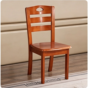 Silla de Comedor Moderna y Sencilla de <span class=keywords><strong>Madera</strong></span> Maciza, Silla de Cocina de <span class=keywords><strong>Madera</strong></span> de Caucho con Unión Robusta de Encaje y Espiga - Product Image 2