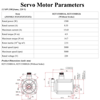 Impulsion 17 bits 220VAC triphasé 3000 tr/min 1.5KW engrenage planétaire AC servomoteur et entraînement avec réducteur de boîte de vitesses 1:10