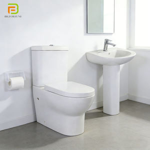 Usine Céramique Complète Placard D'eau Au Sol Lavage Deux Pièces Toilette et Piédestal Lavabo Ensemble Salle De Bains <span class=keywords><strong>Wc</strong></span> Toilette Ensemble - Product Image 1