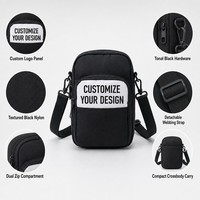 Sac de poitrine compact personnalisé pour homme, bandoulière amovible et réglable, double poche zippée, mini sac à bandoulière pour usage quotidien