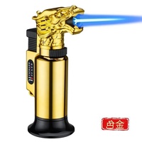 Meilleures ventes en stock européen, pistolet à souder à feu puissant, allumeur à gaz butane, torche à cigare, briquet à fenêtre anti-vent, allumeur de briquet dragon