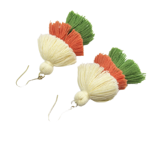 أقراط شرابة صغيرة بتصميم عقدة من اليشم الأسود، تصميم كلاسيكي عصري للأطفال، مطلية بالفضة والذهب الوردي، صديقة للبيئة وعالية الجودة - Product Image 1