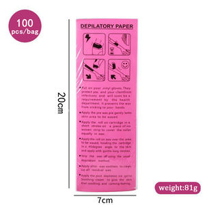 Bandas de <span class=keywords><strong>Cera</strong></span> Depilatorias Faciales y Corporales <span class=keywords><strong>para</strong></span> Salón de Belleza, Tela No Tejida, Impermeables, de un Solo Uso, 7*20cm, 100 Unidades/Bolsa - Product Image 2