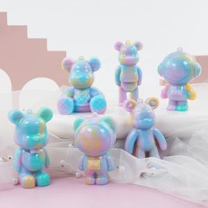 DM891 قالب سيليكون ثلاثي الأبعاد من الإيبوكسي ريزن بتصميم دب كرتوني، يستخدم لصنع تعليقة مفاتيح أو قلادة مجوهرات على شكل رائد فضاء، مزود بثقب - Product Image 2