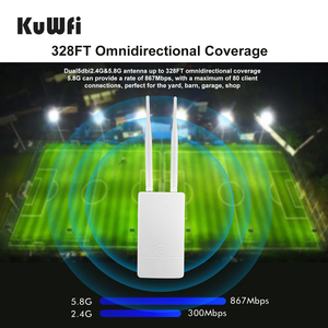 Rapid DeliveryKuWFi 1200mbps Poe <strong>Power</strong> 2*5dBi Wifi Antenna Rj45 <strong>Wireless</strong> Ap11ac Dual Band Outdoor <strong>Access</strong> <strong>Point</strong> for Yard - Product Image 6