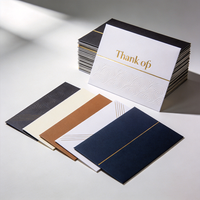 Tarjeta de agradecimiento personalizada con bloques de color y papel dorado, tarjeta de notas de negocios, tarjeta de papelería de agradecimiento para regalo a clientes.