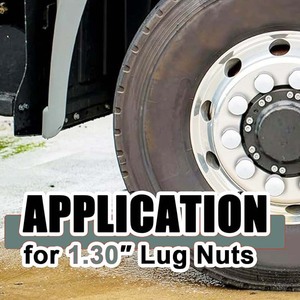 Cubiertas de Tuerca de Rueda de 33 mm y 4-1/4 de Altura, Atornillables de Parte Superior Plana, Repuesto para <span class=keywords><strong>Camiones</strong></span> Semi <span class=keywords><strong>Peterbilt</strong></span>, Volvo e International - Product Image 2