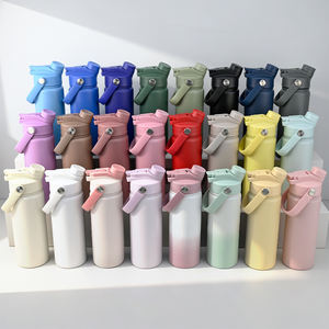 Bouteille isotherme sous vide en acier inoxydable 18 oz avec logo personnalisé, et gourde isotherme pour enfants 14 oz avec paille - Product Image 6