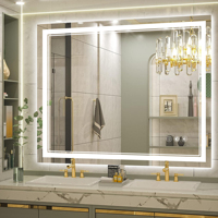 Espejo de Baño Rectangular sin Marco con Iluminación LED, Estilo Moderno, Estándar ETL, Personalizado para Hotel, Interruptor de Pared, Antivaho, IP44