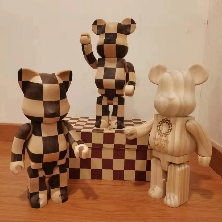 2022 Luxury Fashion Doll Collecation Wooden Bear Brick Toys Wooden Adjustable Joints Brickbear