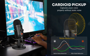 Chuyên Nghiệp Usb Microphone Cho Âm Nhạc Ghi Âm Podcasting Thiết Bị Phòng Thu Kết Nối Có Dây Cho PC Chơi Game Làm Bằng Kim Loại Nhựa - Product Image 5