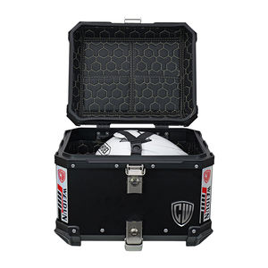 WEIDUN 45L negro motocicleta cola caja superior aleación de aluminio gran maletero trasero bolsa de transporte motocicleta <span class=keywords><strong>maleta</strong></span> para la entrega - Product Image 6