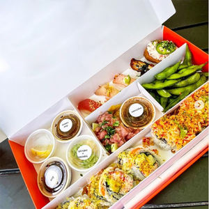 LOKYO กล่องกระดาษห่อ<span class=keywords><strong>ซูชิ</strong></span>แบบใช้แล้วทิ้ง,กล่องอาหารกลางวันเบนโตะแบบสั่งกลับบ้านบรรจุภัณฑ์แบบใช้แล้วทิ้ง - Product Image 4