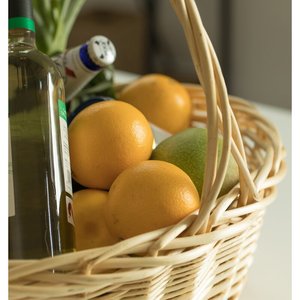 Hot Selling Round Natural Color Wicker Weaved Multifunctional Empty Gift Baskets with Large <b>Handles</b> for Kitchen and Food Storage - Product Image 5