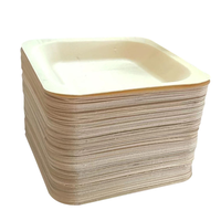 Assiettes carrées jetables écologiques en bois de bouleau naturel avec logo personnalisé, vente en gros, pour mariage et traiteur, approvisionnement direct usine OEM
