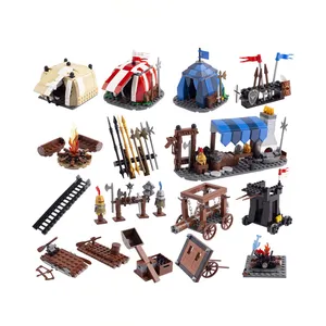 100-20 creative building block MOC toys 3010 3009 3008 brick Ancient castles/military scenes/soldiers/siege weapons(NO.PA01264)