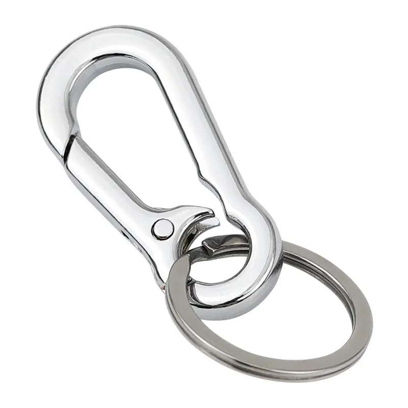 Hochwertiger Zinklegierung-Silber-Schwarz-Gold-Schneckengraben-Clip Carabiner für Schlüsselanhänger-Ring