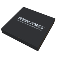 Boîtes à pizza noires imprimées avec logo, design personnalisé, boîte à pizza en papier carton ondulé en matériau recyclable, boîte à pizza de 9 à 12 pouces