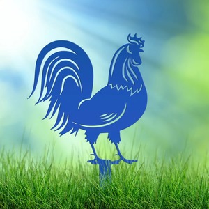 Adornos de jardín de Metal de pollo personalizados al por mayor, estaca de decoración de Pascua de primavera para paisajismo al aire libre, letreros de patio elegantes, arte - Product Image 5