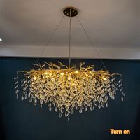 Lustres en cristal modernes de luxe pour résidences, avec télécommande, style russe, forme ronde, services d'installation