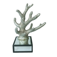 Statue de corail en résine polyrésine argent, 12 pouces, Sculpture sur Base, décoration de la maison, personnalisé
