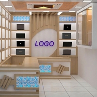 Présentoir mural en bois pour ordinateur portable Design pour magasins d'électronique et d'informatique Design de magasin d'accessoires électroniques