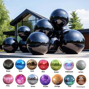 Decoraciones de fondo Bolas de espejo Oro Negro Bola de observación brillante Bolas gigantes de cromo inflables - Product Image 6