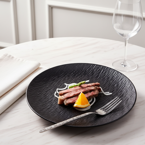 <span class=keywords><strong>Vaisselle</strong></span> <span class=keywords><strong>en</strong></span> <span class=keywords><strong>porcelaine</strong></span> de style europé<span class=keywords><strong>en</strong></span> haut de gamme |   Assiettes à motif marbré noir et blanc pour dîner, steak et plats à os - Product Image 2