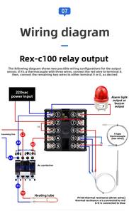 جهاز تحكم في درجة الحرارة XRKC REX-C100 بسعر الجملة، 48*48 ملم، مدخلات K/E/PT100، تحكم PID، للاستخدام الصناعي، يدعم التخصيص حسب الطلب، 220 فولت - Product Image 4
