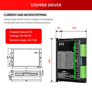 Controlador de Motor Paso a Paso St5 7.0A AC18-65V DC20-90V para Motores de 57mm - Product Image 3