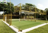 Terrain de padel panoramique extérieur jaune, spécialement personnalisé, très vendu, équipement de padel russe très vendu