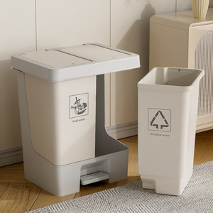 Fff5185 2 * 10L Nhà Bếp Thùng Rác Có Thể Với Bản Lề Nắp Riêng Biệt Khô Và Ướt Thùng Rác Bin Tái Chế Ngăn Thùng Rác Có Thể - Product Image 1