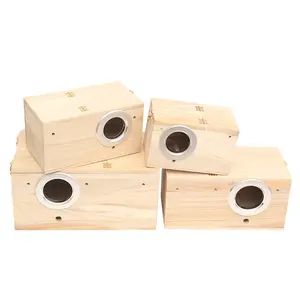 Papağan kafesleri için ahşap üreme kutusu ahşap kuş evi kuşlar otel ahşap Birdhouse - Product Image 1