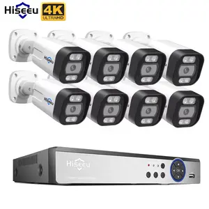 Hiseeu 4K 8channel 8mp Security Camera System Outdoor Home Poe Nvr Kit Cctv Ip Cameras Surveillance Security Camera System