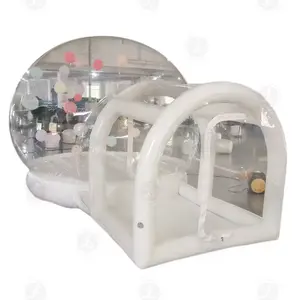 Casa de rebote de burbujas inflable de PVC transparente para exteriores, tienda de cúpula iglú con base