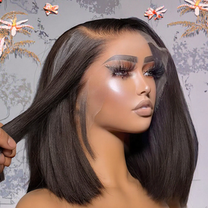 Short Straight HD Virgin Vietnamese Hair Bob <b>Wig</b> 200% <b>Lace</b> Front Transparent /HD Human Hair - Product Image 1