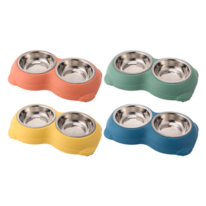 Comedero Doble Portátil para Perros y Gatos de Acero Inoxidable, Ecológico, Impermeable y con Base Antideslizante - Product Image 1