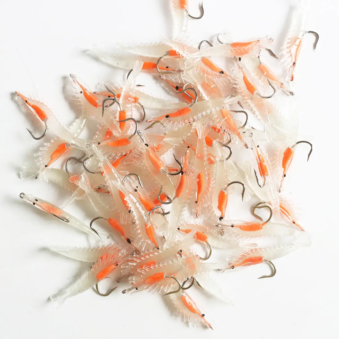 TOPIND esche artificiali per la pesca di gamberetti morbidi 3g/6cm esche luminose per gamberetti con gancio di piombo