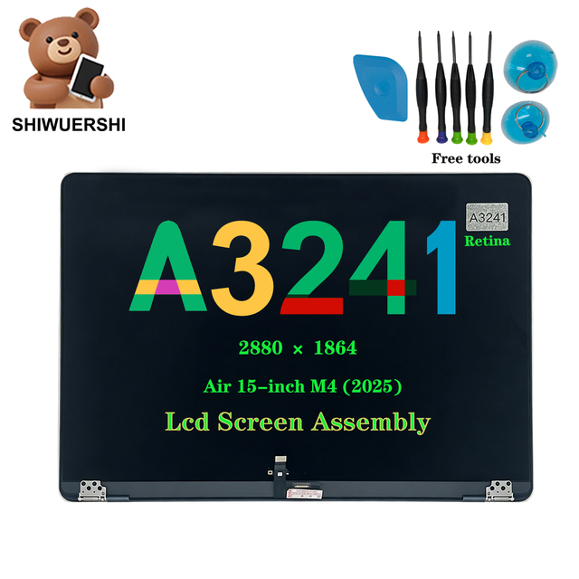 Replacement Full Display for MacBook Air 15 Inch M4 A3241 2025 EMC8782 Retina IPS LCD Screen Assembly for Safe Box
