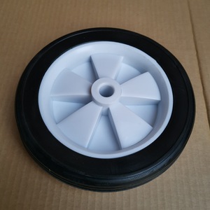 7 Inch Solid Rubber Caster <b>Wheels</b> With <b>Plastic</b> Core Firm Tread Industrial Use Durable - Product Image 2