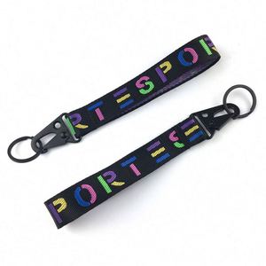 <b>Customize</b> Wrist Lanyards High Strength Tactical Webbing <b>Key</b> Ring Holder Strap Keychain Clip - Product Image 2
