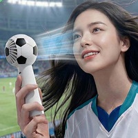 Anfuyou Neuheit Fußball-Werbegeschenk 1800mAh Handventilator Stufenlos 100 Gänge Starker Wind Digitale Anzeige Tragbarer Fußball-Fan-Ventilator